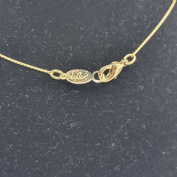 Lauren Conrad Station Necklace White Acrylic Gold tone 32in - Picture 2 of 4